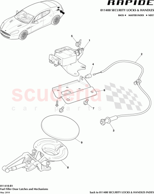 Part Diagram for Aston Martin 6G33-40180-BA