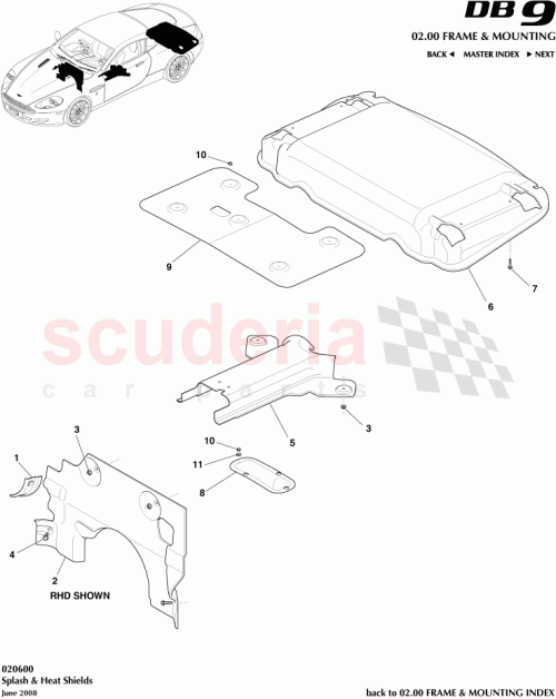 Part Diagram for Aston Martin 702811