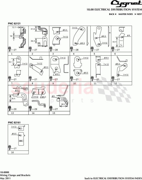 Part Diagram for Aston Martin 82715-74210