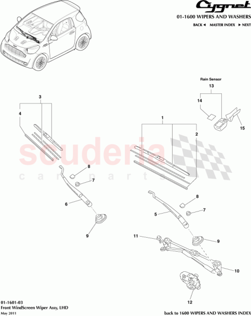Part Diagram for Aston Martin 85110-74020