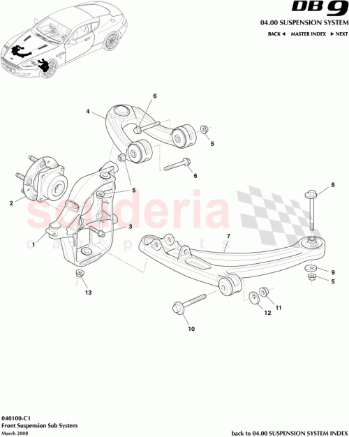 Part Diagram for Aston Martin 4G43-3A052-BF