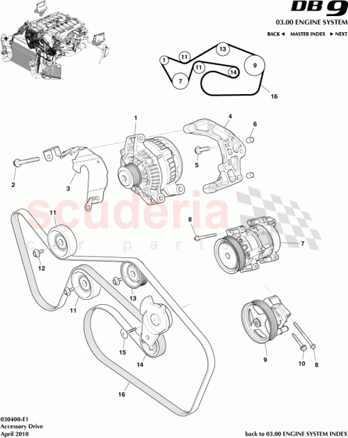 Part Diagram for Aston Martin 700140