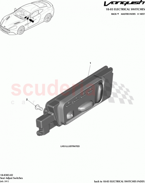 Part Diagram for Aston Martin DD33-14B709-AA
