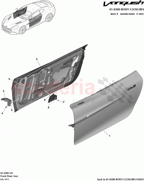 Part Diagram for Aston Martin ED33-65-10164