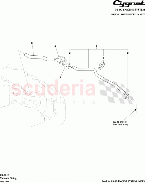 Part Diagram for Aston Martin 91671-80620