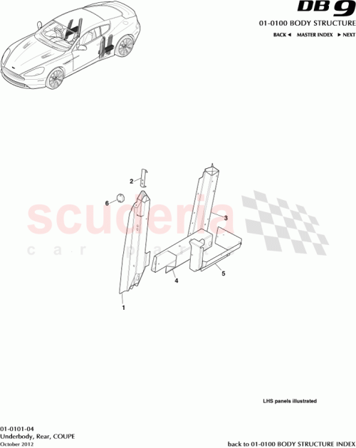 Part Diagram for Aston Martin DG43-101D06-AA