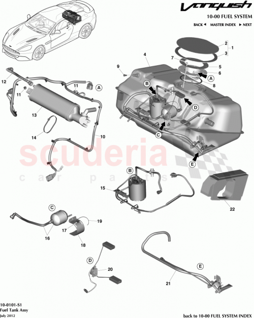 Part Diagram for Aston Martin CD33-9A309-AA