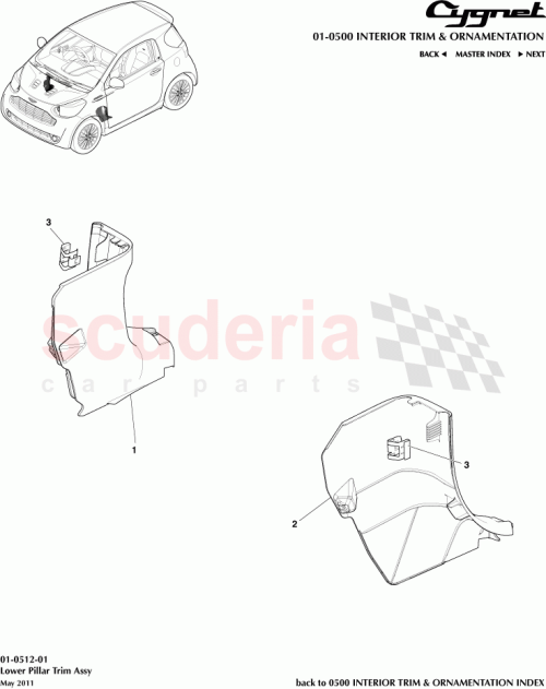 Part Diagram for Aston Martin 67924-52140