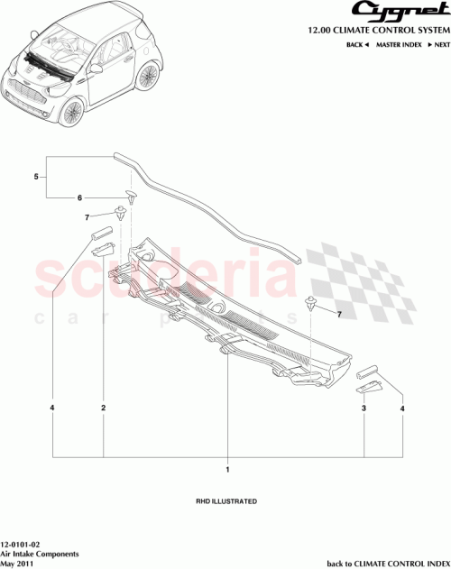 Part Diagram for Aston Martin 55877-74010