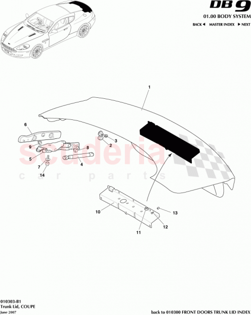 Part Diagram for Aston Martin 4G43C40616AN