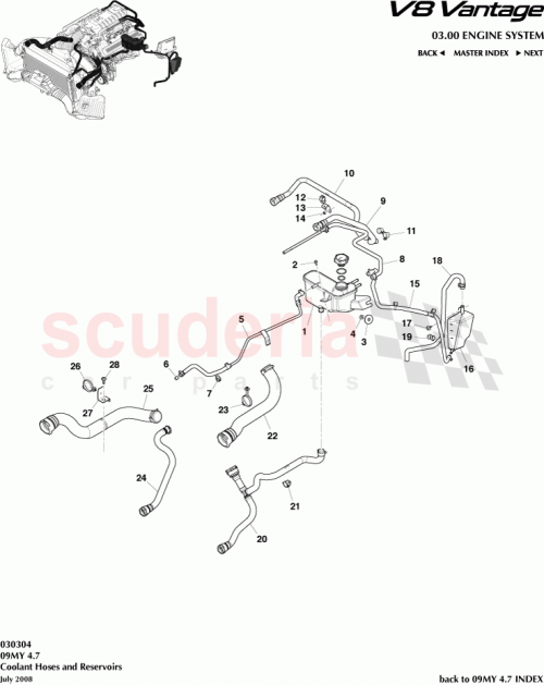 Part Diagram for Aston Martin 6G33-2A155-BA