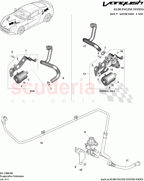Part Diagram for Aston Martin BG43-9F984-AB