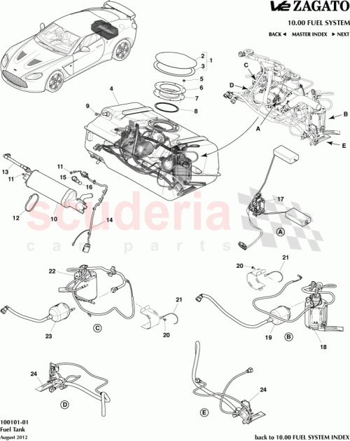 Part Diagram for Aston Martin DG43-9155-AA
