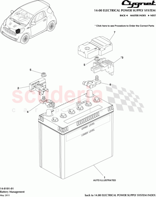 Part Diagram for Aston Martin 28850-40010