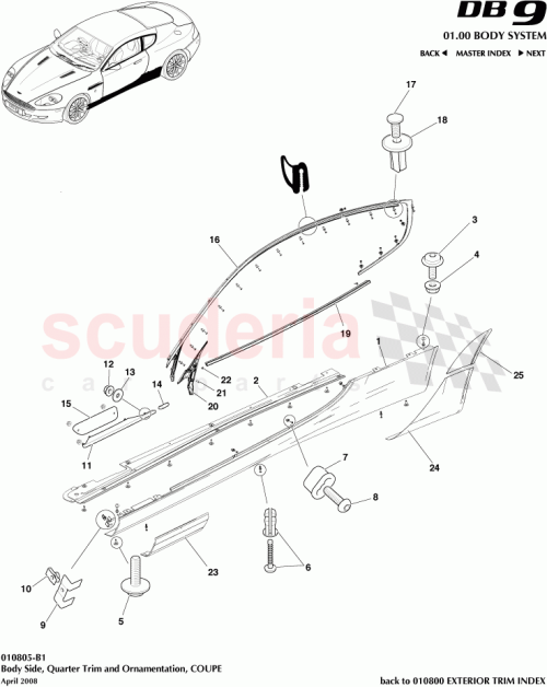 Part Diagram for Aston Martin 701582