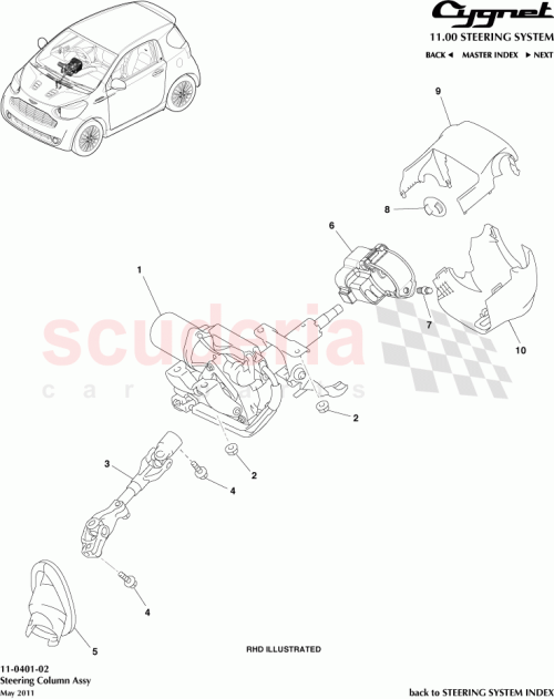 Part Diagram for Aston Martin 45250-74170