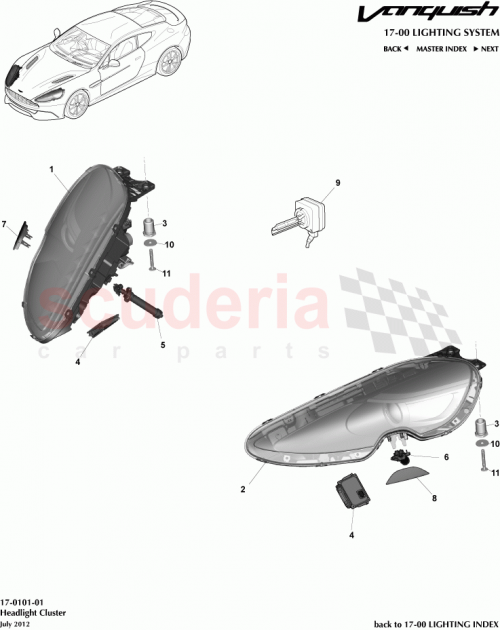 Part Diagram for Aston Martin CD33-13W030-BC