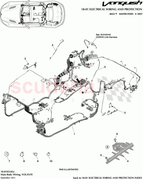 Part Diagram for Aston Martin ED33-14A005-BD