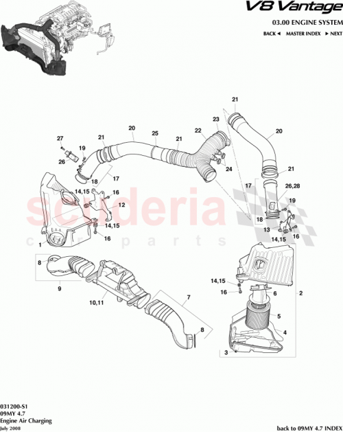 Part Diagram for Aston Martin 6G33-12B612-AD