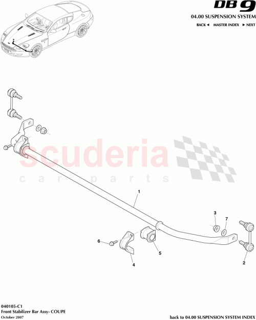 Part Diagram for Aston Martin 4G43-5489-AD