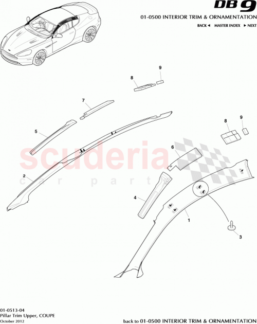Part Diagram for Aston Martin EG33-40381-AB