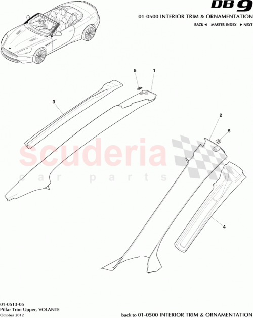 Part Diagram for Aston Martin EG33-L40381-AB