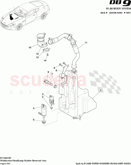 Part Diagram for Aston Martin 4G43-17B613-BA