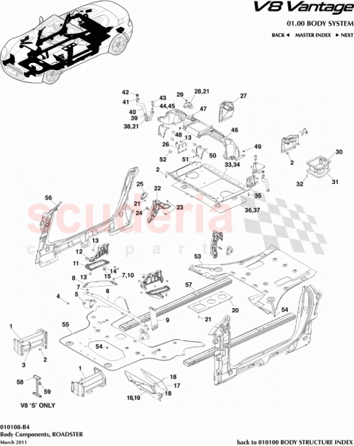 Part Diagram for Aston Martin 6G33-L43218-AE