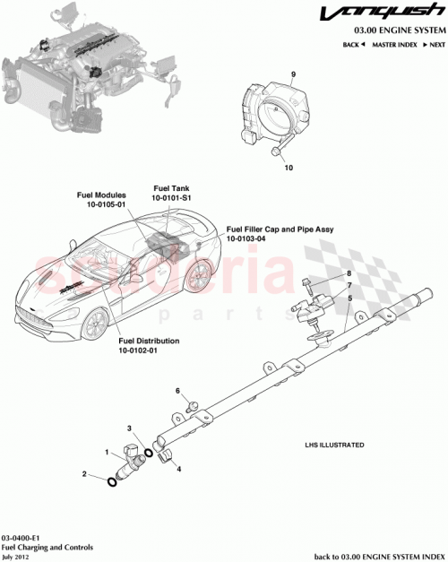 Part Diagram for Aston Martin 4G4E-9D280-AA