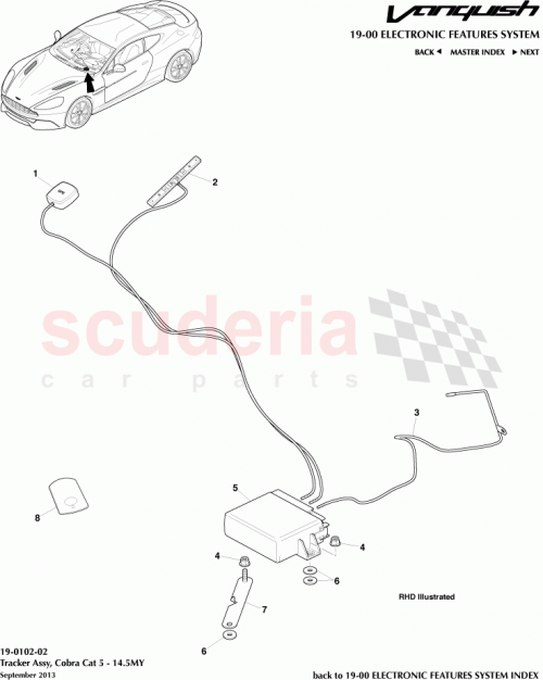 Part Diagram for Aston Martin DD33-19G312-BA