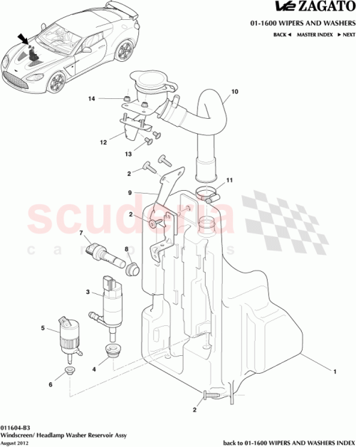 Part Diagram for Aston Martin 1X43-17673-AA