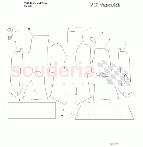 Part Diagram for Aston Martin 699769