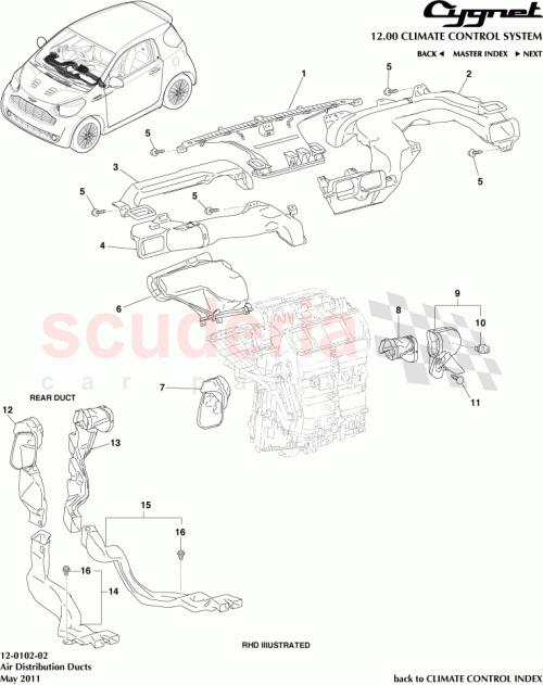 Part Diagram for Aston Martin 55084-74010