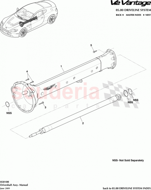 Part Diagram for Aston Martin AD23-4500-AB