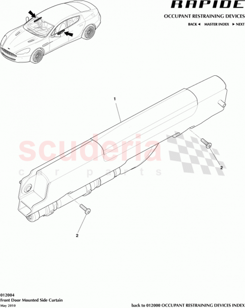 Part Diagram for Aston Martin AD43-B14K158-AC