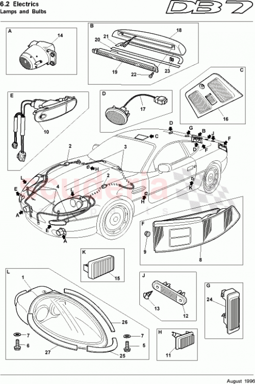 Part Diagram for Aston Martin 83-81811B