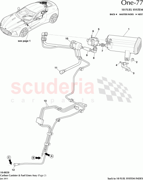 Part Diagram for Aston Martin AY93-9S284-BA