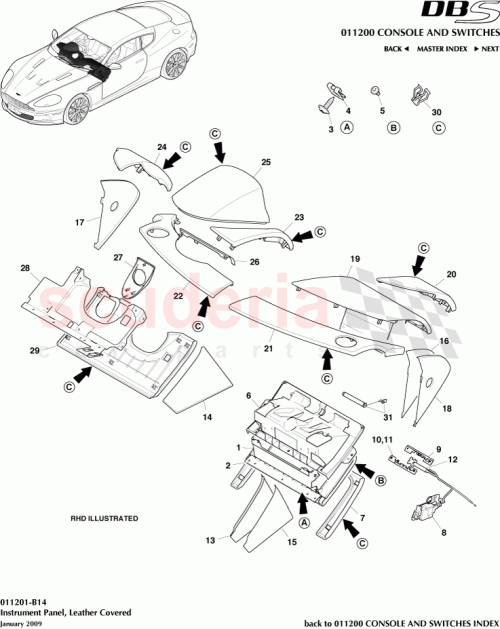 Part Diagram for Aston Martin 8D33-C043C54-DAW