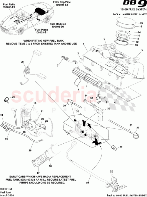 Part Diagram for Aston Martin 6G33-9155-AB