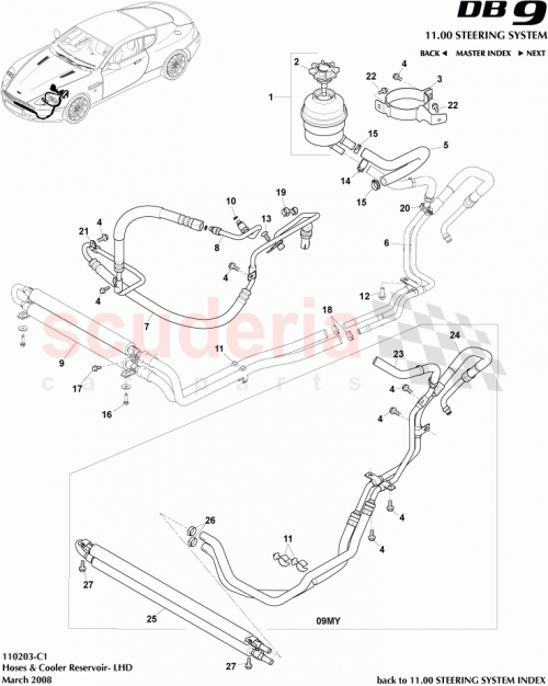 Part Diagram for Aston Martin 4G43-3494-AA