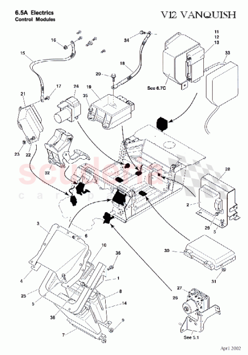 Part Diagram for Aston Martin 1R12-37-10438P