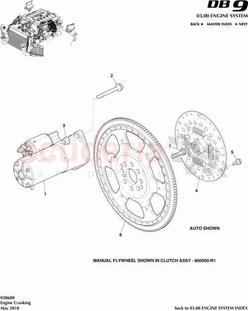Part Diagram for Aston Martin 4G43-6W366-AE