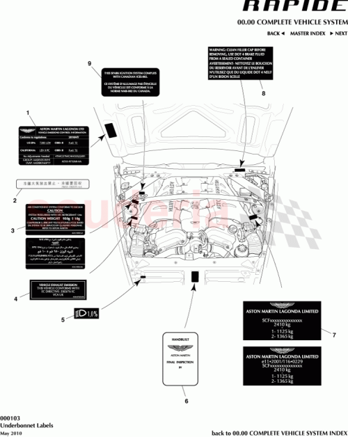 Part Diagram for Aston Martin AD43-19E935-AA