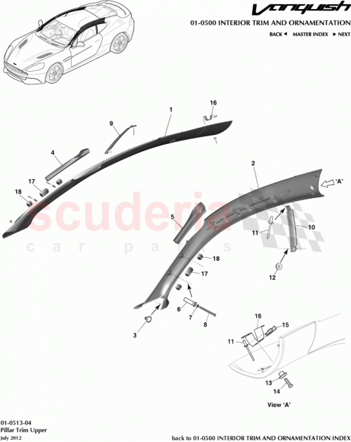 Part Diagram for Aston Martin ED33-40381-AB