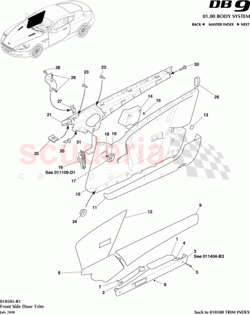 Part Diagram for Aston Martin 4G43-23937-AEW