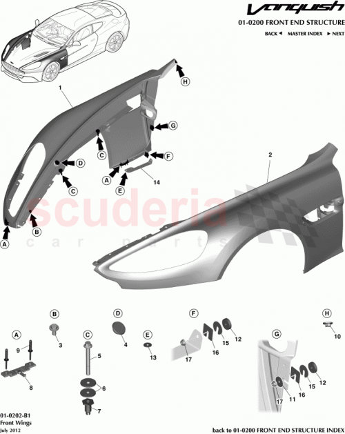 Part Diagram for Aston Martin CD33-16007-AE
