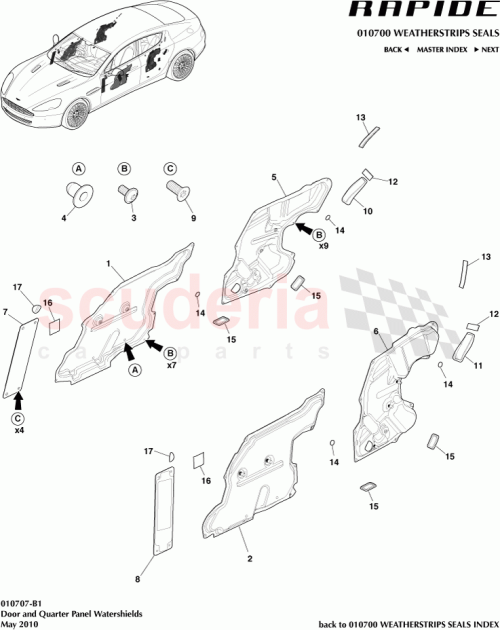 Part Diagram for Aston Martin 703267