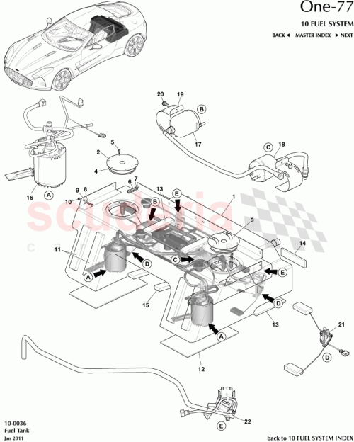 Part Diagram for Aston Martin AY93-9K007-AB