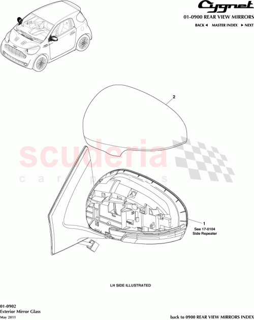 Part Diagram for Aston Martin 87910-74020