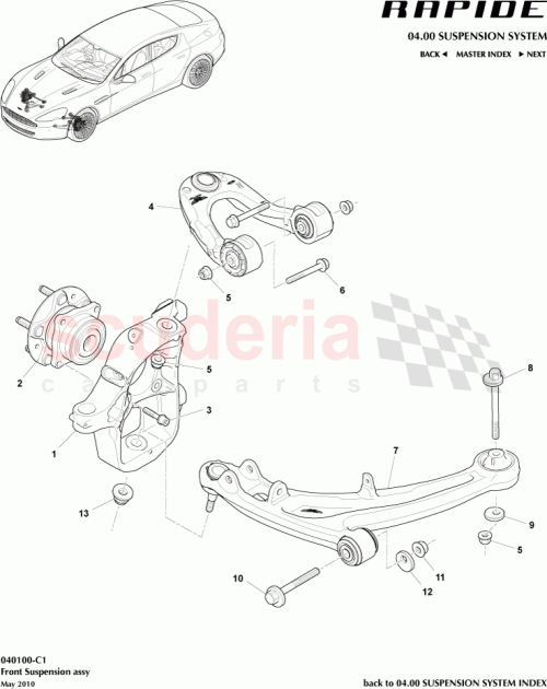 Part Diagram for Aston Martin AD43-0907-AA